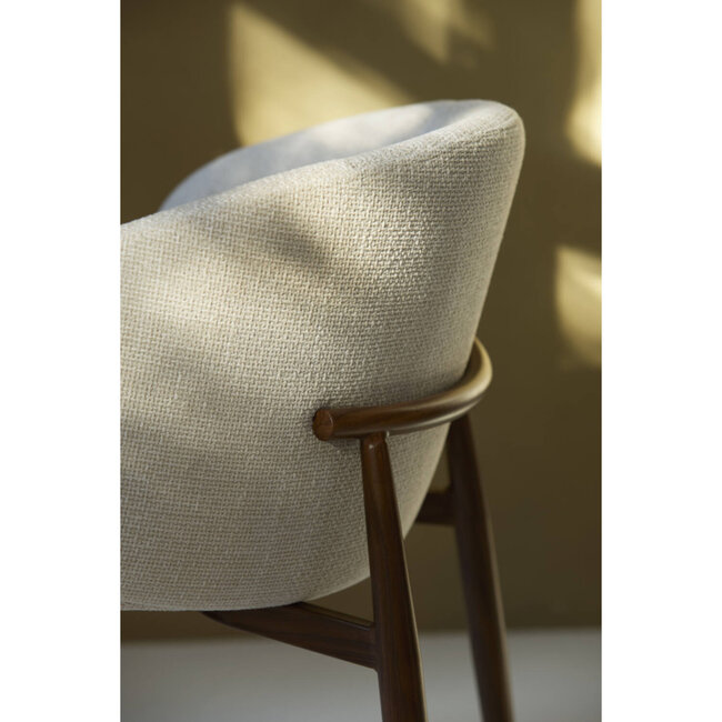 Light en Living Eetkamerstoel 57x56x74 cm ALUKO crème+bruin