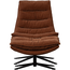 Woood Draaifauteuil Kube met hocker bruin