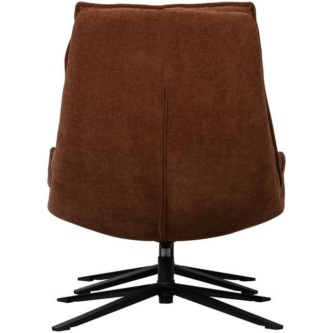 Woood Draaifauteuil Kube met hocker bruin