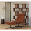 Woood Draaifauteuil Kube met hocker bruin