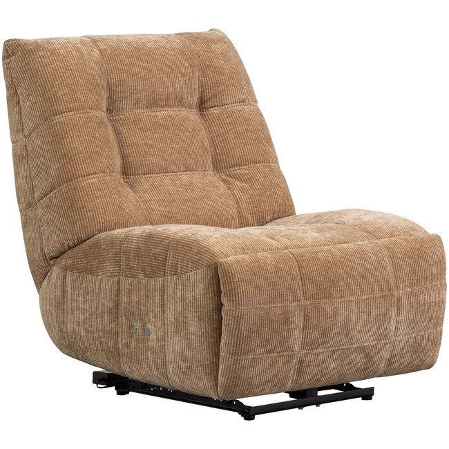 Woood Relaxfauteuil Hein geweven rib lichtbruin