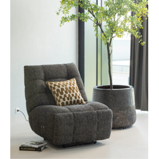 Woood Relaxfauteuil Hein melange antraciet/bruin