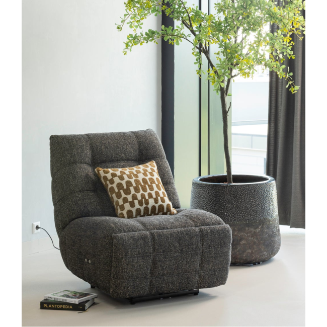 Woood Relaxfauteuil Hein melange antraciet/bruin
