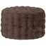 Woood Poef Olven laag fluffy stof bruin