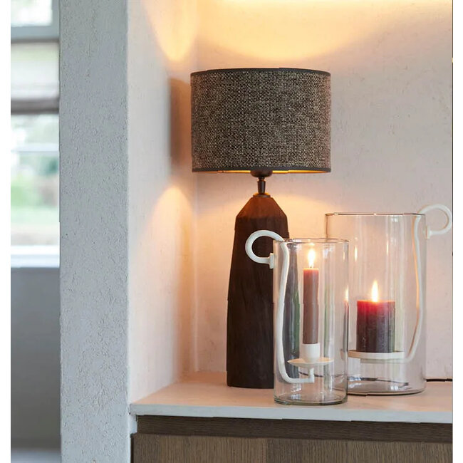 Light en Living Kap cilinder SAVERNA  donker bruin - diverse afmetingen