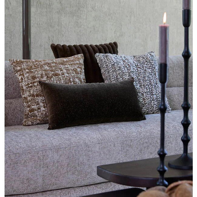 Light en Living Kussen 45x45 cm MEZOKI bouclé bruin