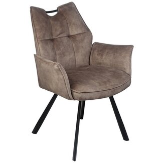 Wildeboer & v/d Weide Eettafelstoel Mabel met arm - stof C-Adore 211