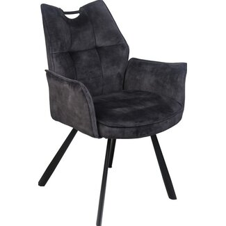 Wildeboer & v/d Weide Eettafelstoel Mabel met arm - stof C-Adore 67