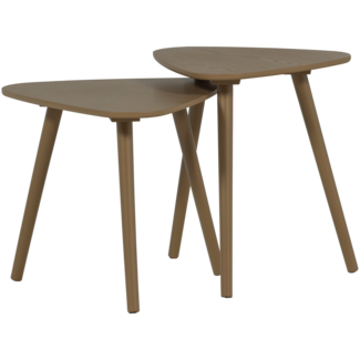 Woood Nila bijzettafels hout mud - set van 2