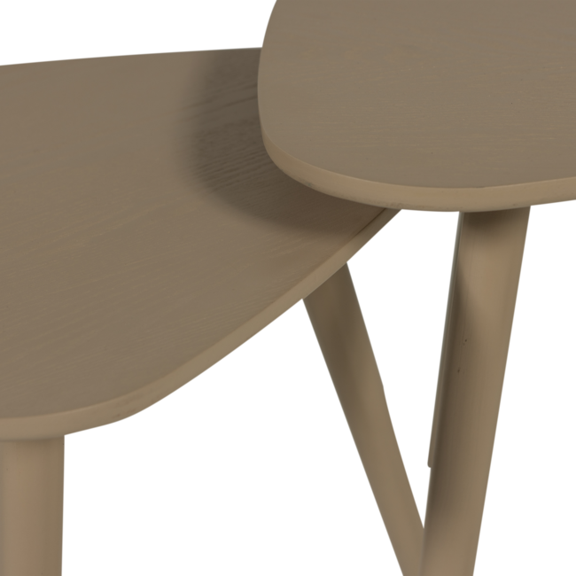 Woood Nila bijzettafels hout zand - set van 2