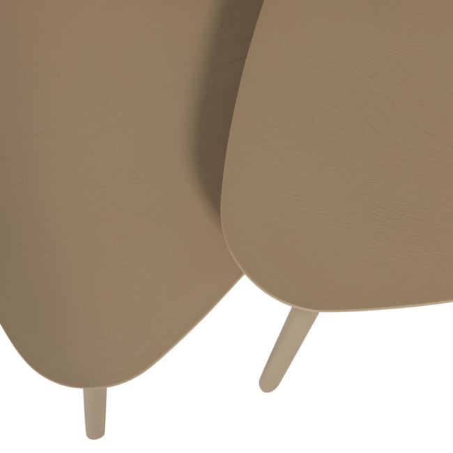 Woood Nila bijzettafels hout zand - set van 2