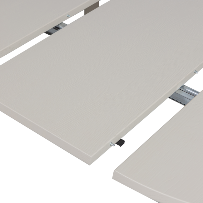 Woood Janne uitschuifbare eettafel rond eiken dakargrau [fsc]