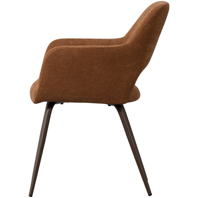 Woood Jenny eetkamerstoel geweven stof bruin