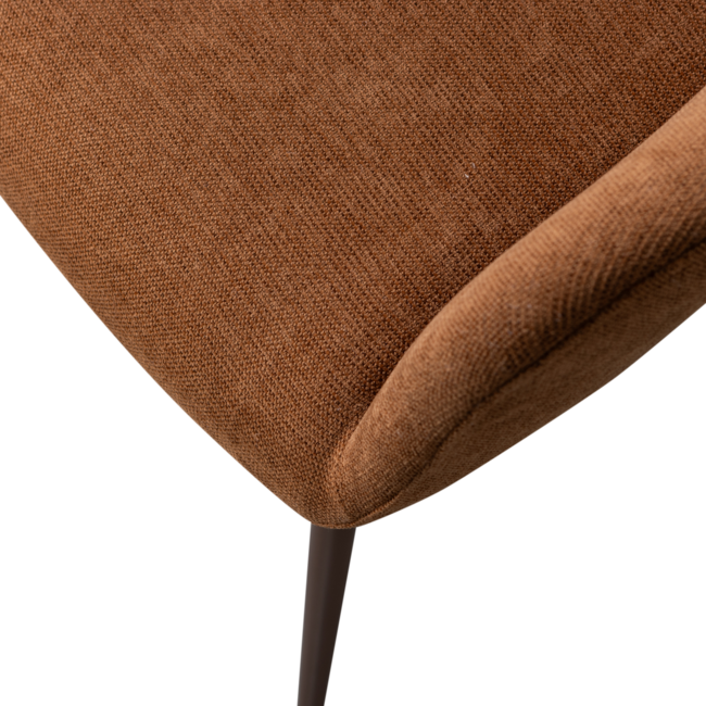 Woood Jenny eetkamerstoel geweven stof bruin