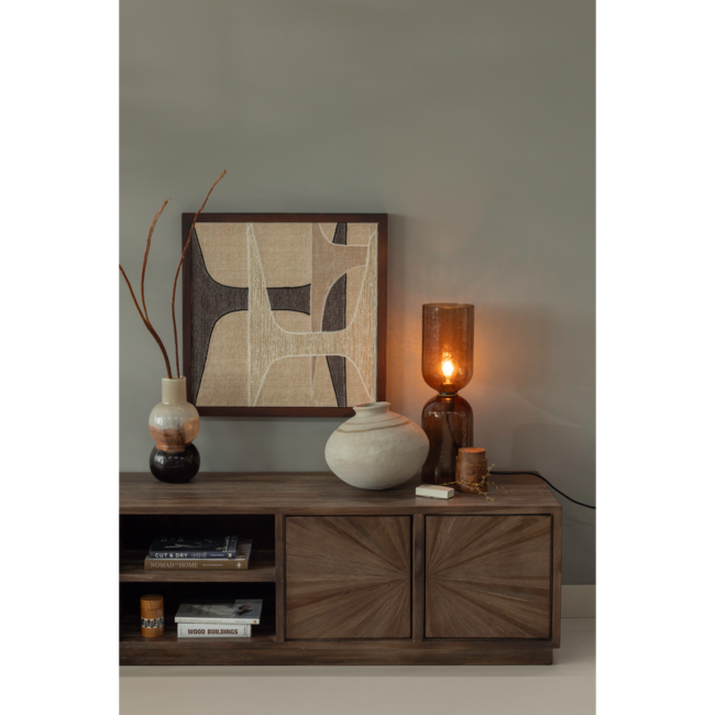 Woood Gigi tafellamp gehamerd glas 51xo15cm bruin