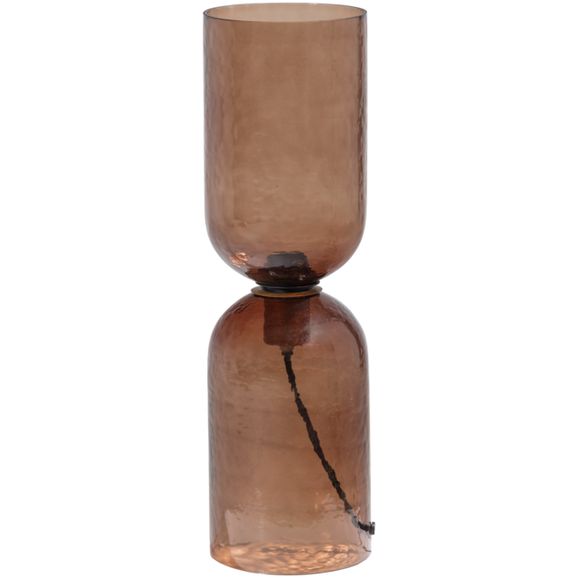 Woood Gigi tafellamp gehamerd glas 51xo15cm bruin