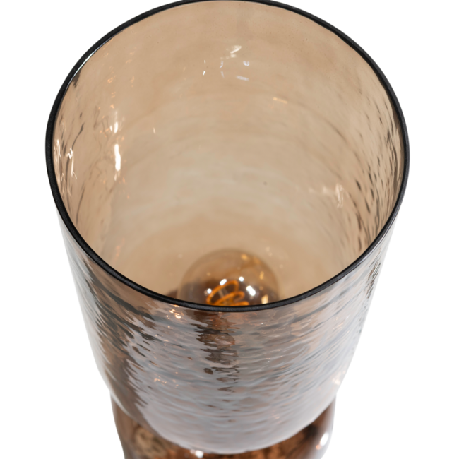 Woood Gigi tafellamp gehamerd glas 51xo15cm bruin