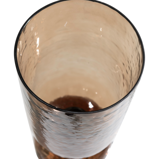 Woood Gigi tafellamp gehamerd glas 51xo15cm bruin