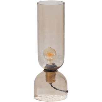 Woood Gigi tafellamp gehamerd glas 38 x 15cm naturel
