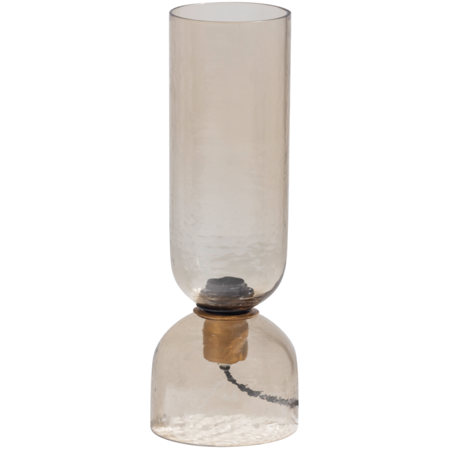 Woood Gigi tafellamp gehamerd glas 38 x 15cm naturel