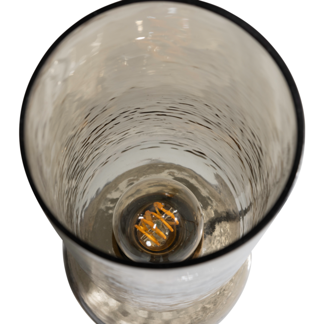 Woood Gigi tafellamp gehamerd glas 38 x 15cm naturel