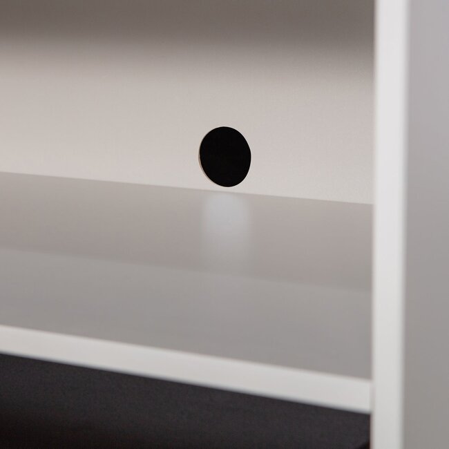 Woood Yissa tv meubel met lade/open vak grenen wolkengrijs [fsc]