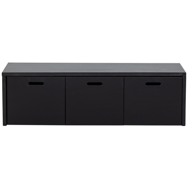 Woood Silke kistbank met lades grenen diepzwart [fsc]