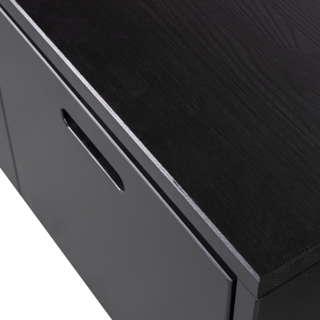 Woood Silke kistbank met lades grenen diepzwart [fsc]