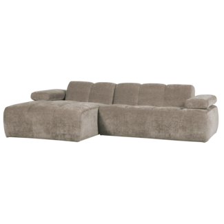 Woood Mojo chaise longue bank links ribstof donkerzand