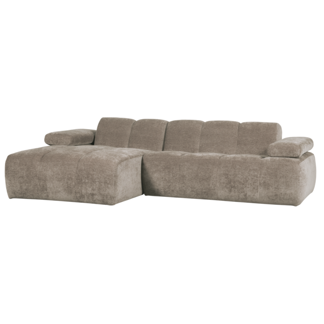 Woood Mojo chaise longue bank links ribstof donkerzand
