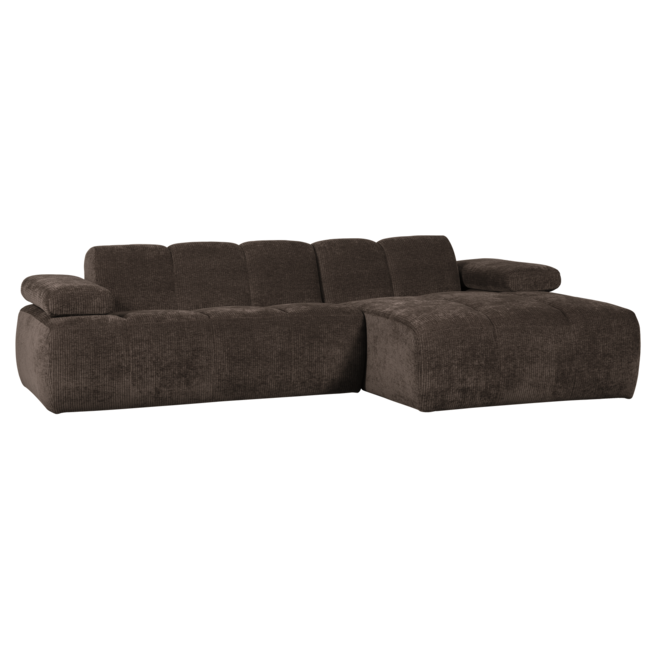 Woood Mojo chaise longue bank rechts ribstof bruin