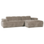 Woood Mojo chaise longue bank rechts ribstof donkerzand