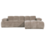 Woood Mojo chaise longue bank rechts ribstof donkerzand