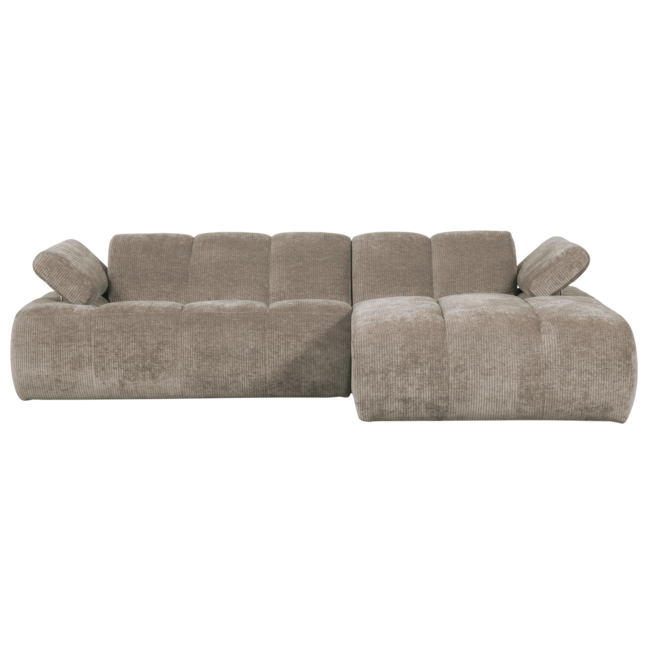 Woood Mojo chaise longue bank rechts ribstof donkerzand