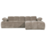 Woood Mojo chaise longue bank rechts ribstof donkerzand