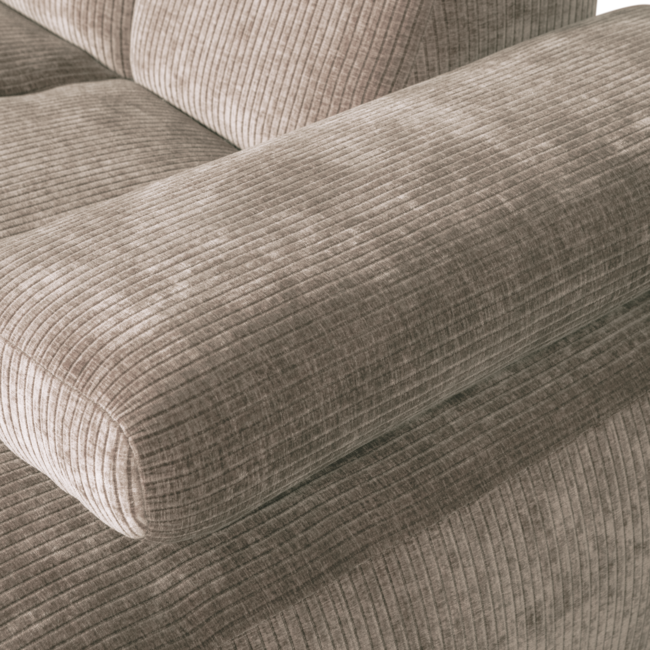 Woood Mojo chaise longue bank rechts ribstof donkerzand