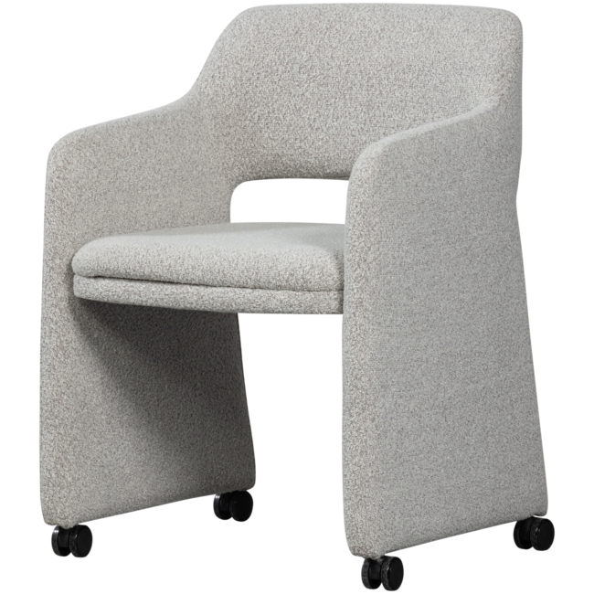 Woood Lyric eetkamerstoel met wielen greige