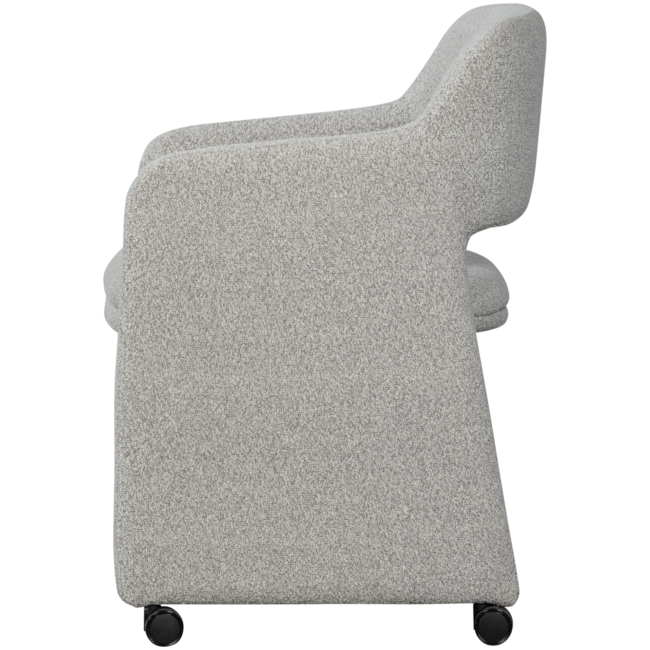 Woood Lyric eetkamerstoel met wielen greige