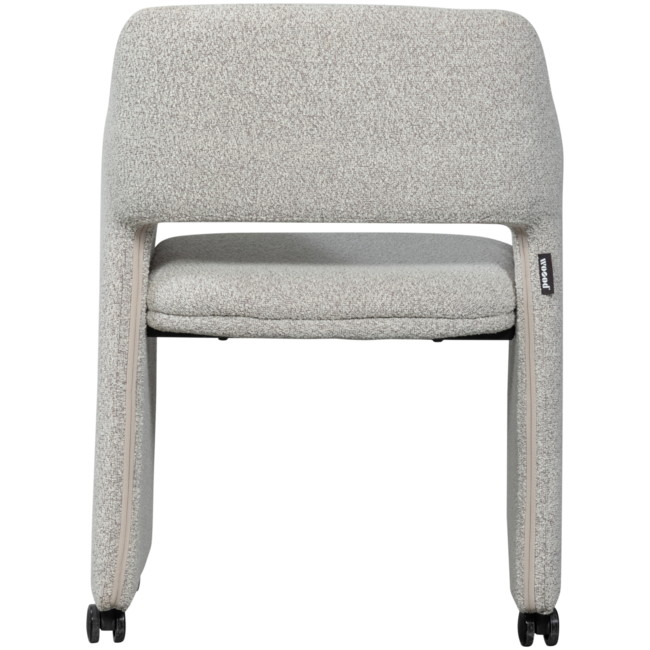 Woood Lyric eetkamerstoel met wielen greige