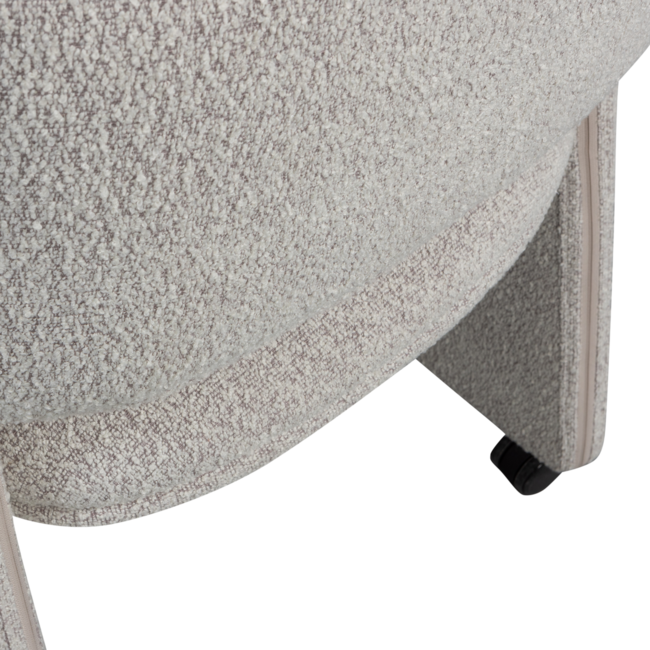 Woood Lyric eetkamerstoel met wielen greige