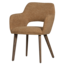 Woood Murat eetkamerstoel geel met houten poot donkerbruin