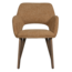 Woood Murat eetkamerstoel geel met houten poot donkerbruin