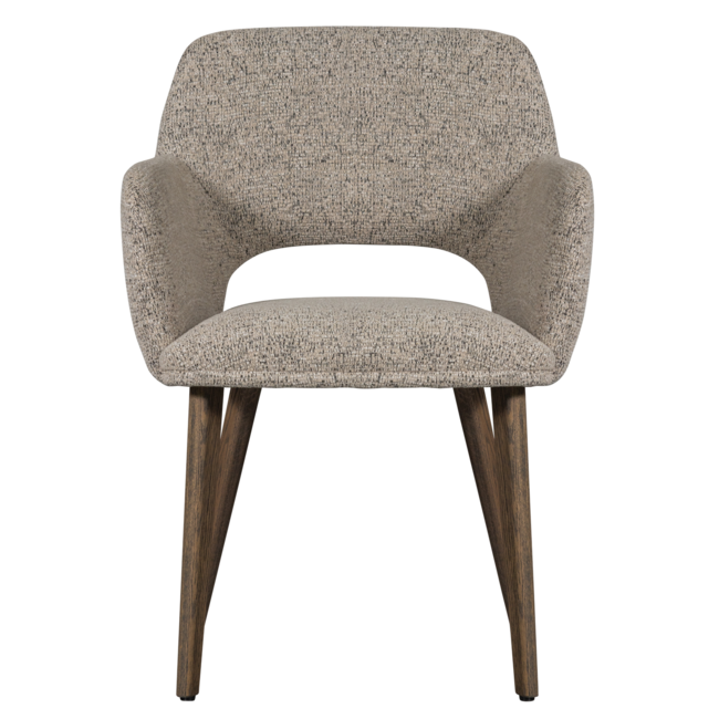 Woood Murat eetkamerstoel naturel met houten poot donkerbruin