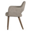 Woood Murat eetkamerstoel naturel met houten poot donkerbruin