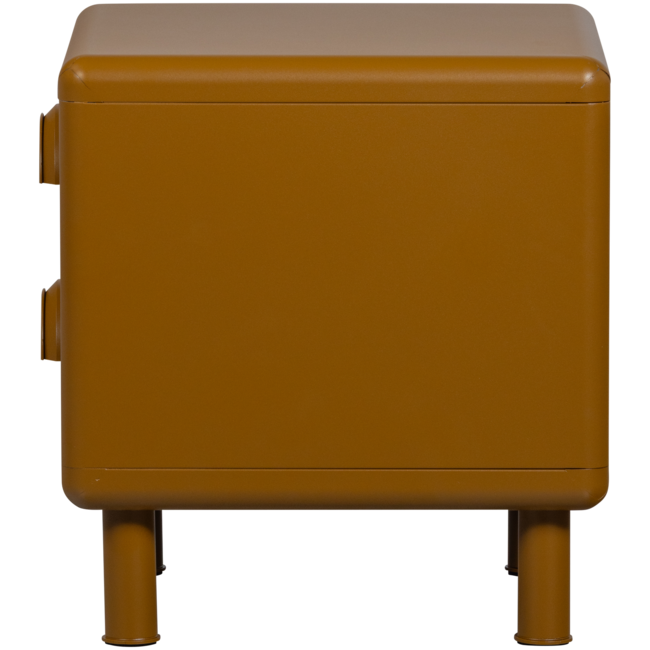 Woood Rune ladekast/nachtkastje 2 lades metaal honinggeel