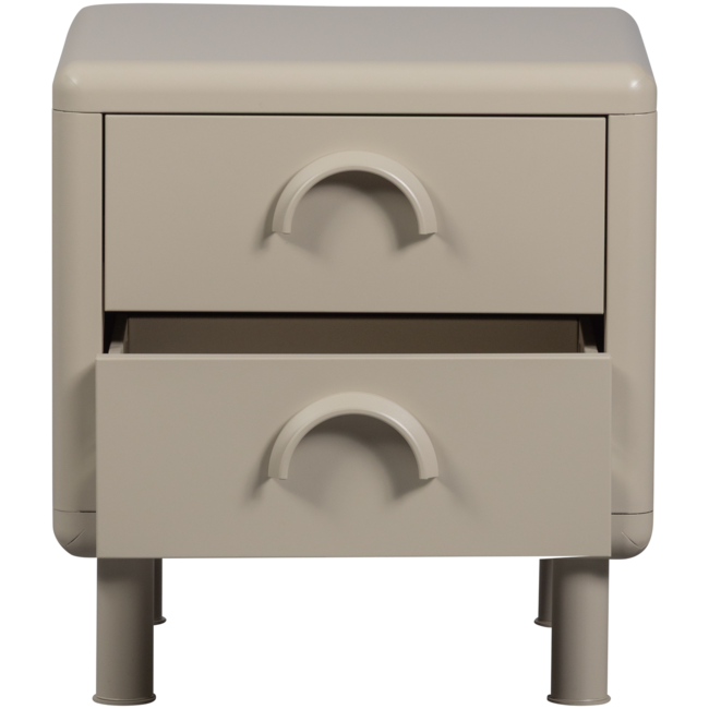 Woood Rune ladekast/nachtkastje 2 lades metaal zand