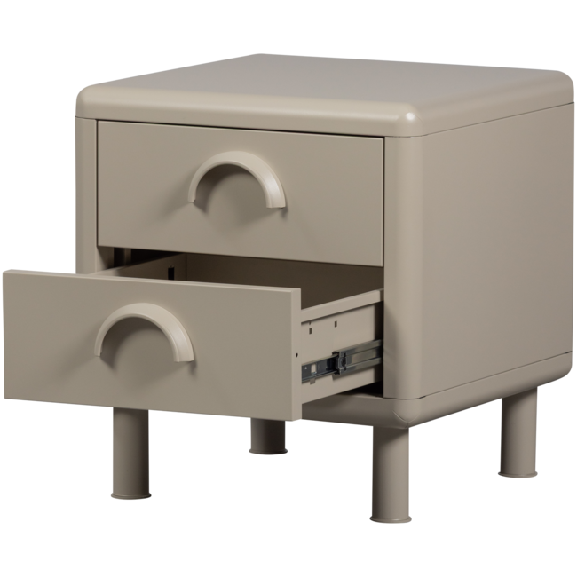 Woood Rune ladekast/nachtkastje 2 lades metaal zand