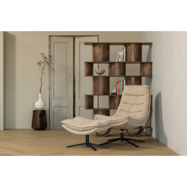 Woood Sinne boekenkast mango hout walnoot 180x130cm