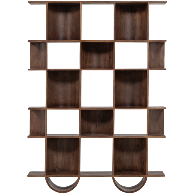 Woood Sinne boekenkast mango hout walnoot 180x130cm