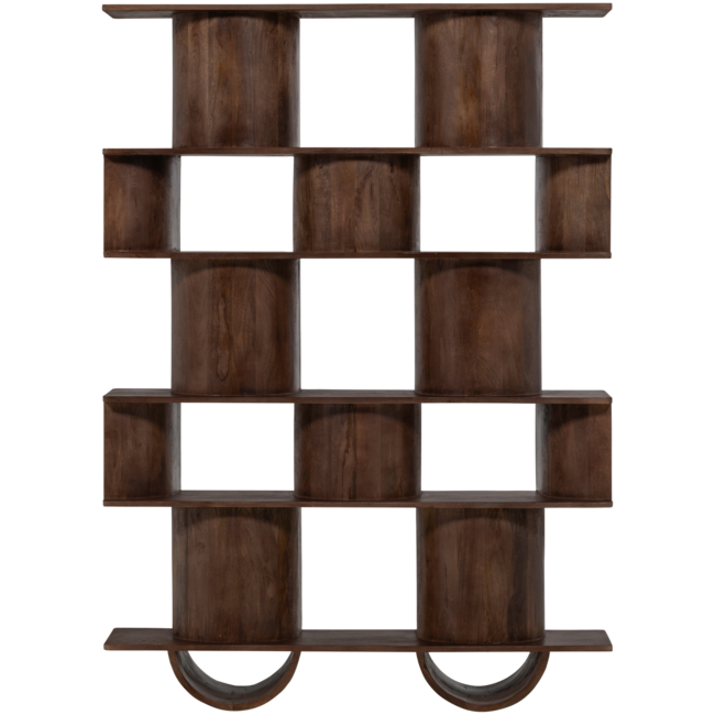 Woood Sinne boekenkast mango hout walnoot 180x130cm